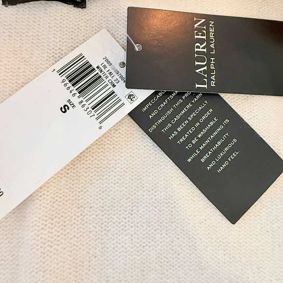 Lauren Ralph Lauren Cream Shawl Collar Washable Cashmere Women's Cardigan NWT - Picture 5 of 9